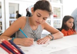 Young girl drawing