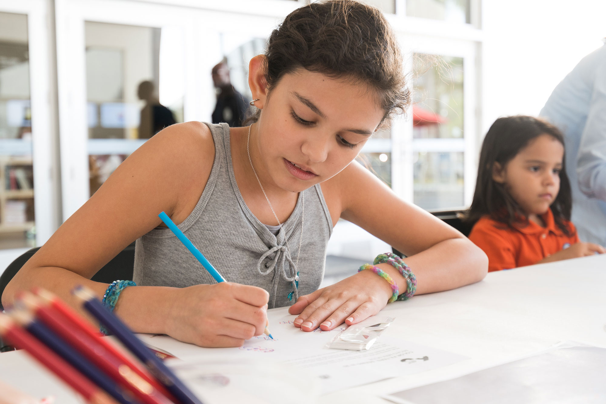 Young girl drawing