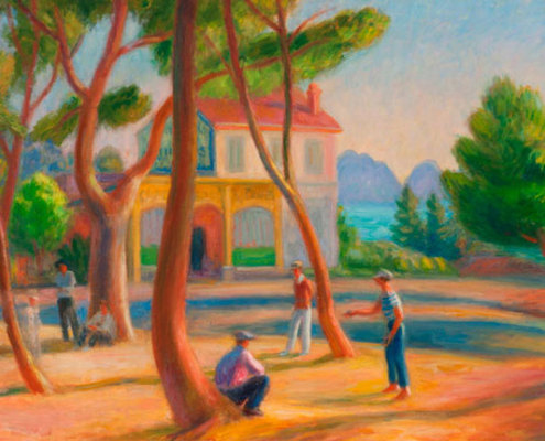 William J. Glackens Bowlers, La Ciotat, 1930 Oil on canvas Collection of NSU Art Museum Fort Lauderdale, Nova Southeastern University; gift of the Sansom Foundation 92.31