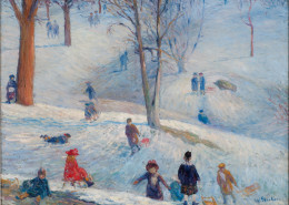 William J. Glackens, Sledding in Central Park, 1912, oil on canvas Collection of NSU Art Museum Fort Lauderdale; bequest of Ira D. Glackens 91.40.150 © 2015 NSU Art Museum