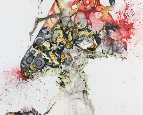 Wangechi Mutu (born 1972 in Nairobi, Kenya, lives and works in Brooklyn, NY) Howl, 2006, Archival pigment print with screen printing, collage, 35 x 24 inches, NSU Art Museum Fort Lauderdale; Promised Gift of David Horvitz and Francie Bishop Good © Wangechi Mutu