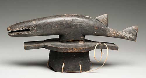 Unidentified Abua Igbo Artist Head Crest with Aquatic Spirit, 20th century Wood, fiber, glass 13 x 28 ½ x 9 ¼ in. NSU Art Museum Fort Lauderdale; gift of Dr. and Mrs. E. Zimmerman, A75..28