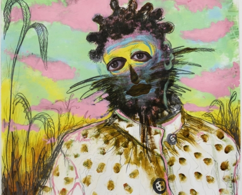 Simphiwe Ndzube, Untitled Drawing Study #11, 2019. NSU Art Museum Fort Lauderdale; purchased with funds provided by Michael and Dianne Bienes, by exchange © 2021 Simphiwe Ndzube