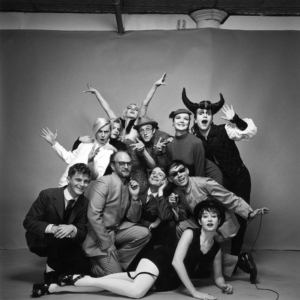 Tseng Kwong Chi Art After Midnight, New York, 1986 Ann Magnuson in front. (Middle from L): Peter McGough, Steve Maas, David McDermott and Tseng Kwong Chi. (Top from L): John Sex, Min Thometz-Sanchez, Animal X, Keith Haring, Patti Astor, and Joey Arias. © Muna Tseng Dance Projects, Inc.