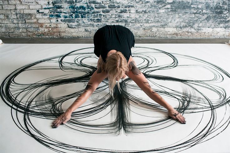 Heather Hansen, Empy Gestures" by bianca.maggio - Photo of woman painting on ground
