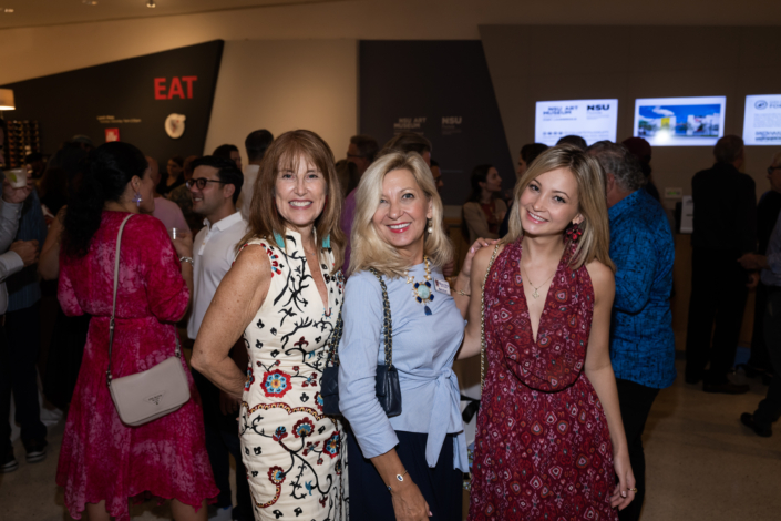Guests attending the opening of Walasse Ting: Parrot Jungle at NSU Art Museum Fort Lauderdale.