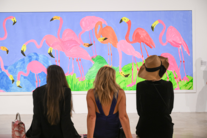 Guests attending the opening of Walasse Ting: Parrot Jungle at NSU Art Museum Fort Lauderdale.