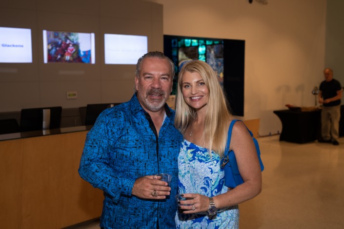 Guests attending the opening of Walasse Ting: Parrot Jungle at NSU Art Museum Fort Lauderdale.