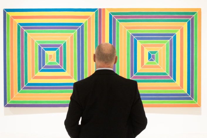 Guest attending the opening of Glory of the World: Color Field Painting (1950s to 1983) at NSU Art Museum Fort Lauderdale.