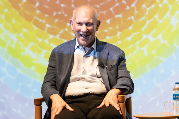 David Mirvish giving a talk during the opening of Glory of the World: Color Field Painting (1950s to 1983) at NSU Art Museum Fort Lauderdale.