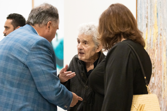 Larry Poons attending the opening of Glory of the World: Color Field Painting (1950s to 1983) at NSU Art Museum Fort Lauderdale.