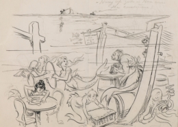 Louis Glackens, Hurry up Girls - Here comes the customers, n.d. Pencil, pen and ink on paper, NSU Art Museum Fort Lauderdale, William Glackens Collection, 92.132