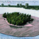 Christo, Surrounded Islands (Project for Biscayne Bay, Greater Miami, Florida), 1982 Copyright: 2024 Christo and Jeanne-Claude Foundation Collection NSU Art Museum Fort Lauderdale: Gift of the Christo and Jeanne-Claude Foundation
