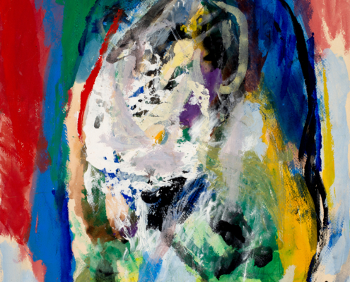 Asger Jorn, Individuum Ineffable (Ineffable Personality), 1966, Acrylic on paper mounted on canvas, 21.7 x 18.5 in (55.2 x 46.9 cm), NSU Art Museum Fort Lauderdale; Cobra Collection; gift of Golda and Meyer Marks M-98.30. © 2025 Donation Jorn, Silkeborg / Artists Rights Society (ARS), New York / VISDA; Photograph by Angelika Rinnhofer