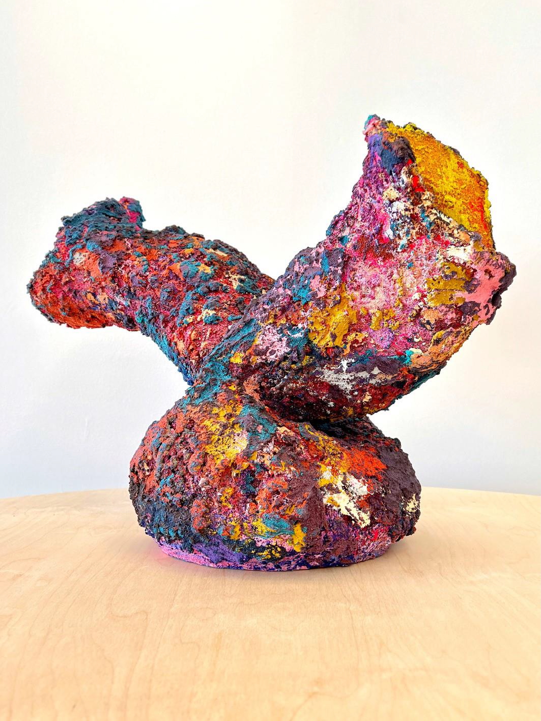 Addison Wolff, Legs Up in the Air, 2024, Textural synthetic polymer on bisque ceramic, 19.5 x 26 x 14 in (49.5 x 66 x 35.5 cm), NSU Art Museum Fort Lauderdale, Purchased with funds provided by Curator Circle 2025.3.