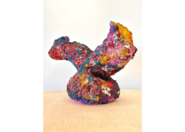 Addison Wolff, Legs Up in the Air, 2024, Textural synthetic polymer on bisque ceramic, 19.5 x 26 x 14 in (49.5 x 66 x 35.5 cm), NSU Art Museum Fort Lauderdale, Purchased with funds provided by Curator Circle 2025.3.