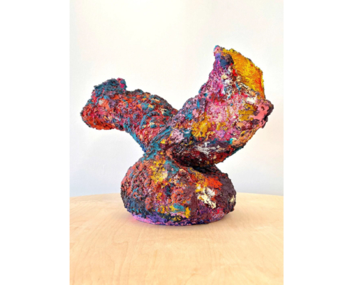 Addison Wolff, Legs Up in the Air, 2024, Textural synthetic polymer on bisque ceramic, 19.5 x 26 x 14 in (49.5 x 66 x 35.5 cm), NSU Art Museum Fort Lauderdale, Purchased with funds provided by Curator Circle 2025.3.