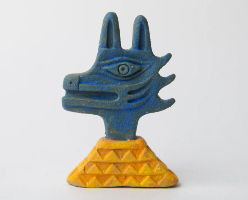 Blue animal statue