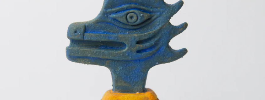Blue animal statue