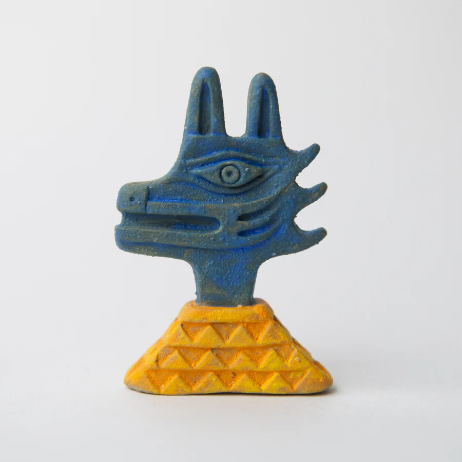 Blue animal statue