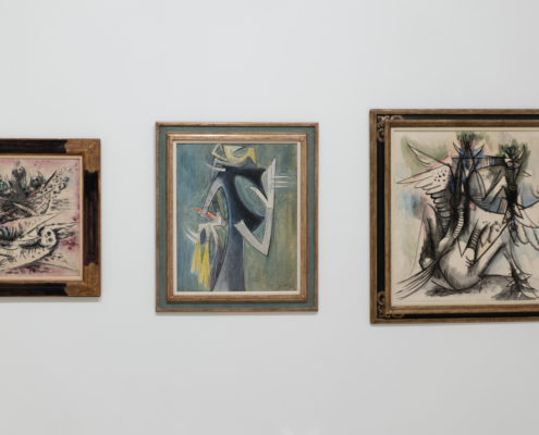 Installation image of The Riddle of the Sphinx and Other Mysteries, 2025. Courtesy of NSU Art Museum Fort Lauderdale.