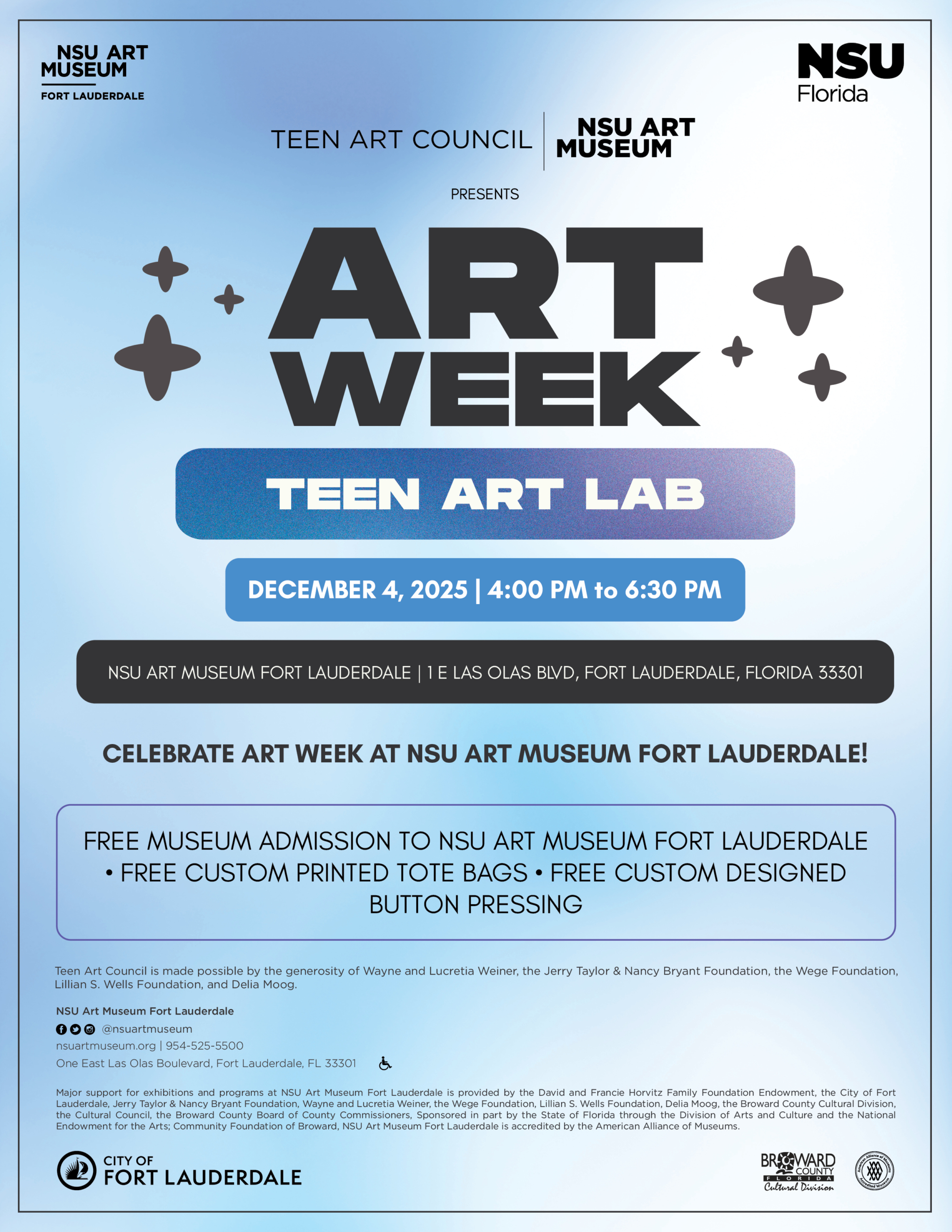 Art Week Teen Art Lab Poster