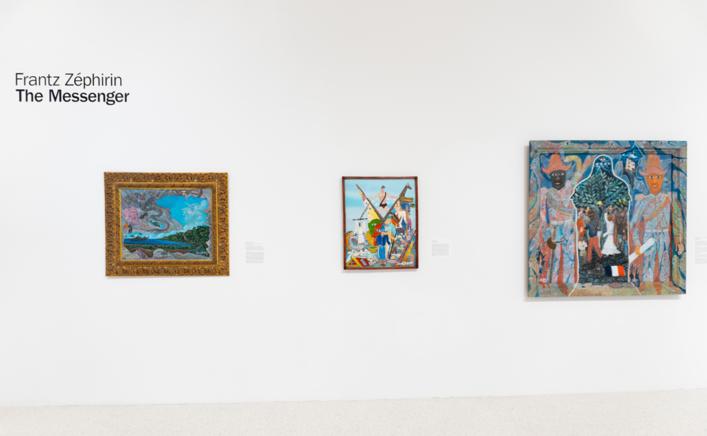Installation images from Frantz Zéphirin: The Messenger, 2026. Courtesy of NSU Art Museum Fort Lauderdale.