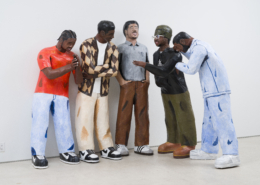 Piero Penizzotto, Kings of Comedy (Chris, Imani, Bernard, Calvin, Dre), 2024 Papier-mâché, foam and acrylic Photography by Oriol Tarridas Courtesy of the Artist and Primary
