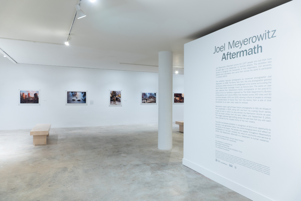 Installation image of Joel Meyerowitz: Aftermath, 2026. Courtesy of NSU Art Museum Fort Lauderdale.