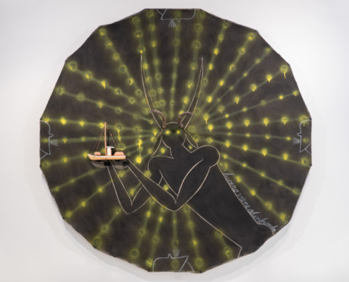 José Bedia, Lucero viene alumbrando, 1992. Collection NSU Art Museum Fort Lauderdale; gift of Rosa and Carlos de la Cruz.