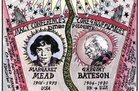 Suzanne Treister HEXEN 2.0/Tarot/VI THE LOVERS - Margaret Mead and Gregory Bateson Digital print, 29.7 x 21 cm 2009-11 Courtesy the artist, Annely Juda Fine Art, London and P.P.O.W. Gallery, New York https://www.suzannetreister.net/